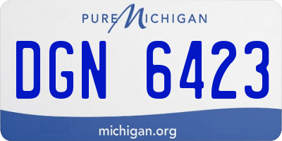 MI license plate DGN6423