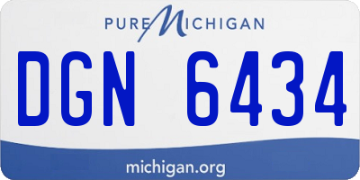 MI license plate DGN6434
