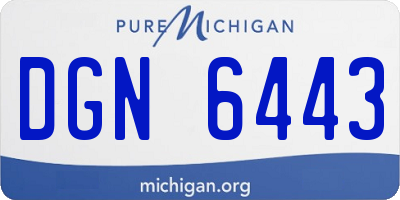 MI license plate DGN6443