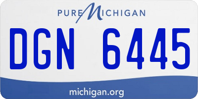 MI license plate DGN6445