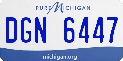 MI license plate DGN6447