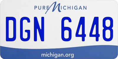 MI license plate DGN6448