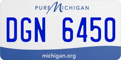 MI license plate DGN6450