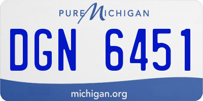 MI license plate DGN6451