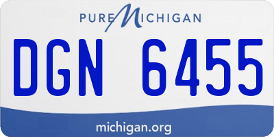 MI license plate DGN6455