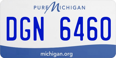 MI license plate DGN6460