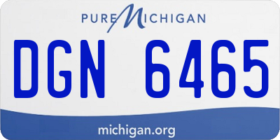 MI license plate DGN6465