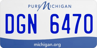 MI license plate DGN6470