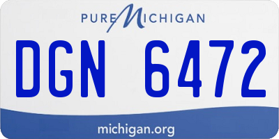 MI license plate DGN6472