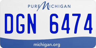 MI license plate DGN6474