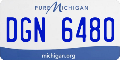 MI license plate DGN6480