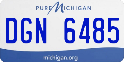 MI license plate DGN6485