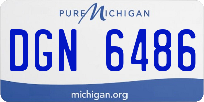 MI license plate DGN6486