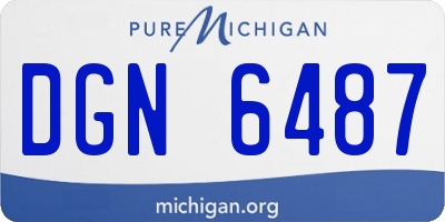 MI license plate DGN6487