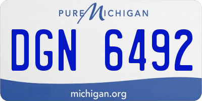 MI license plate DGN6492
