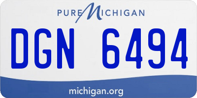 MI license plate DGN6494