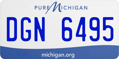 MI license plate DGN6495