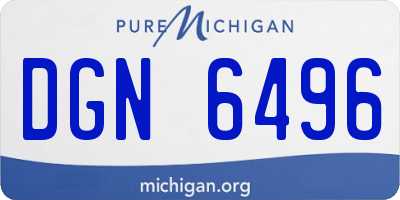 MI license plate DGN6496