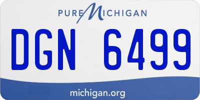 MI license plate DGN6499