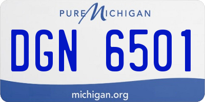 MI license plate DGN6501