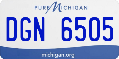 MI license plate DGN6505