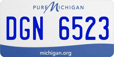 MI license plate DGN6523
