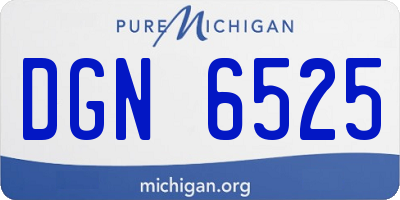 MI license plate DGN6525