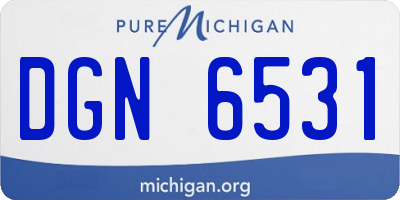 MI license plate DGN6531