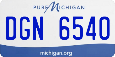 MI license plate DGN6540