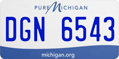 MI license plate DGN6543