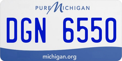 MI license plate DGN6550