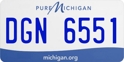 MI license plate DGN6551
