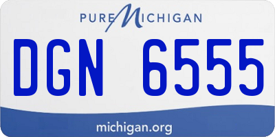 MI license plate DGN6555