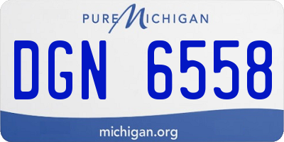 MI license plate DGN6558