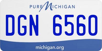 MI license plate DGN6560