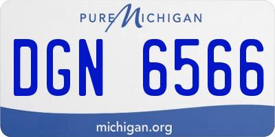 MI license plate DGN6566