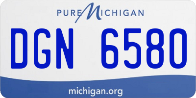MI license plate DGN6580