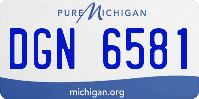 MI license plate DGN6581
