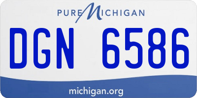 MI license plate DGN6586