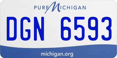MI license plate DGN6593