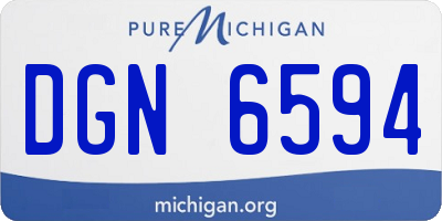 MI license plate DGN6594