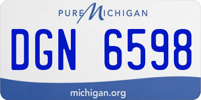 MI license plate DGN6598