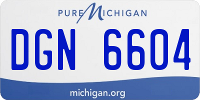MI license plate DGN6604