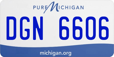 MI license plate DGN6606
