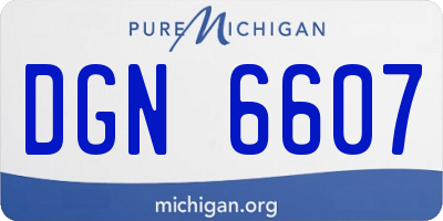 MI license plate DGN6607