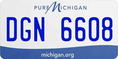 MI license plate DGN6608