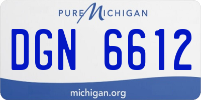 MI license plate DGN6612