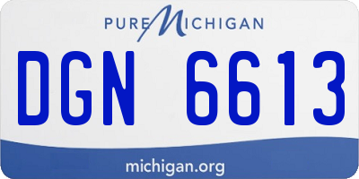 MI license plate DGN6613