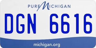 MI license plate DGN6616