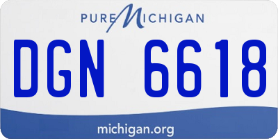 MI license plate DGN6618